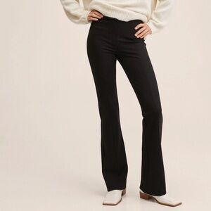 NWT Mango Black Flared Knitted Leggings size small